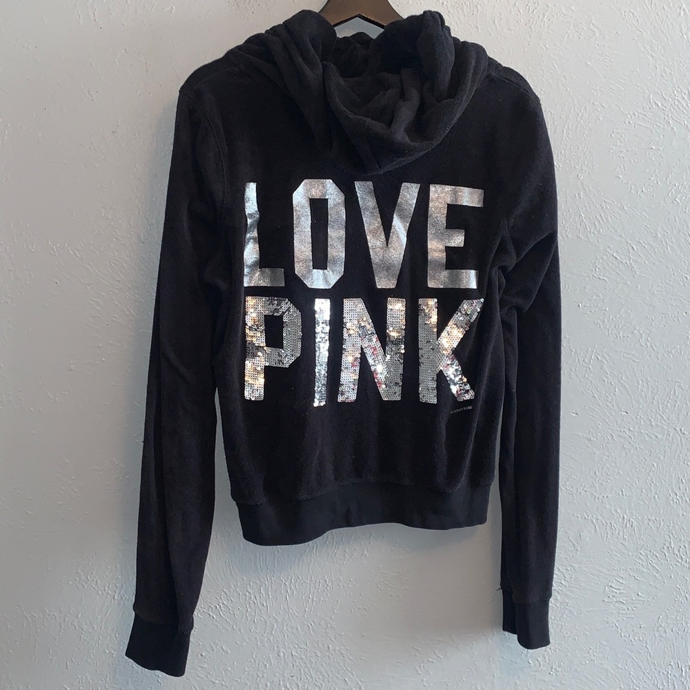 Vs sequin Terry cloth full zip